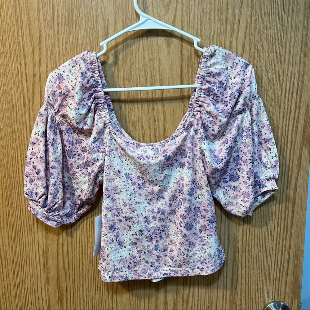 NEW Roommates Boho Floral Off the Shoulder Crop Top Women's Size Small - Picture 2 of 10
